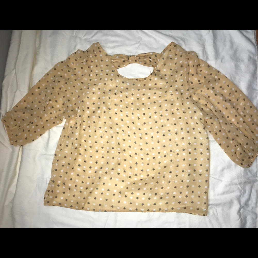 Pastel yellow business casual blouse